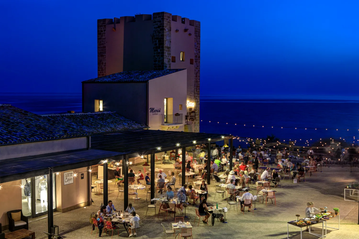 Romantic outdoor dining at Verdura Resort in Sicily, perfect for a destination wedding.