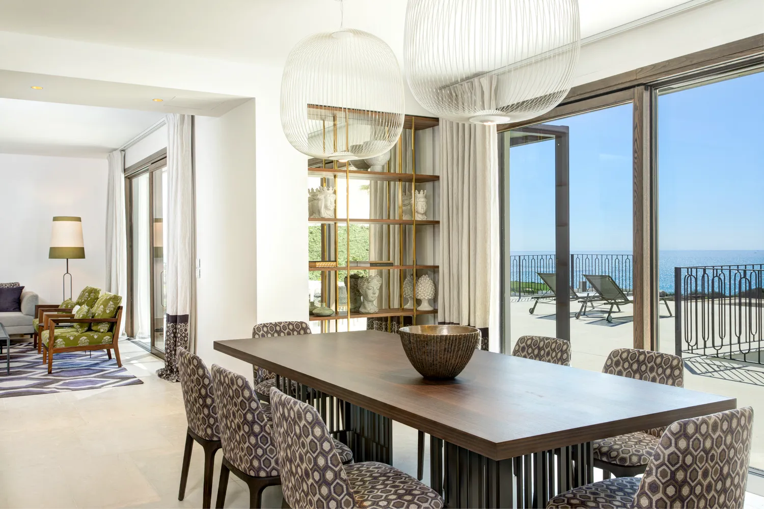 Elegant dining room overlooking the ocean at Verdura Resort, Sicily. Perfect for a destination wedding.