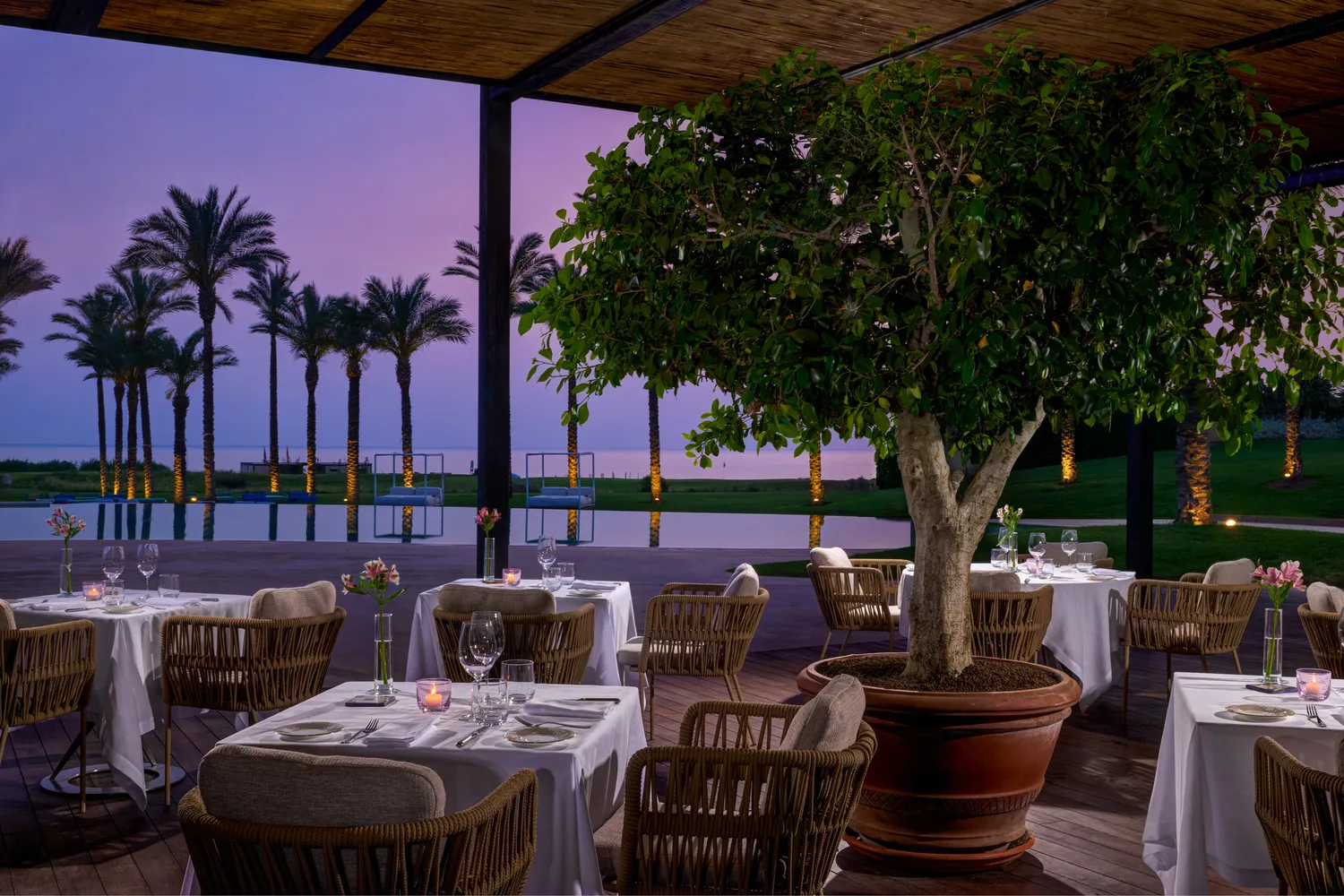 Romantic outdoor dining at Verdura Resort in Sicily, ideal for a destination wedding.