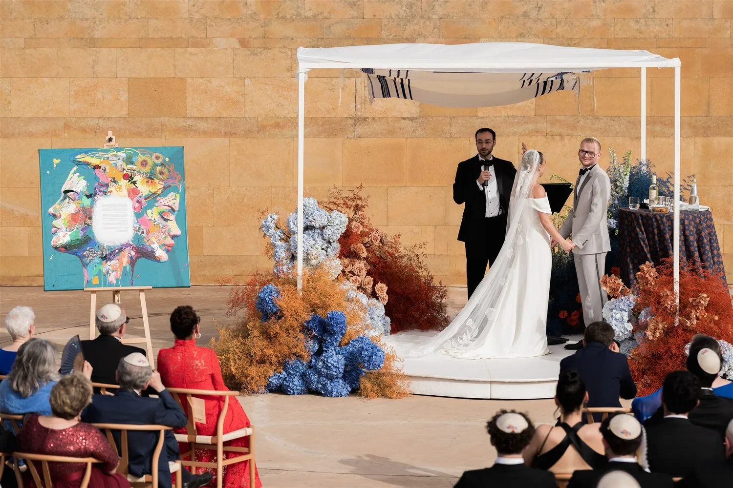 Bride and groom at a beautiful Sicily destination wedding ceremony at Verdura Resort.