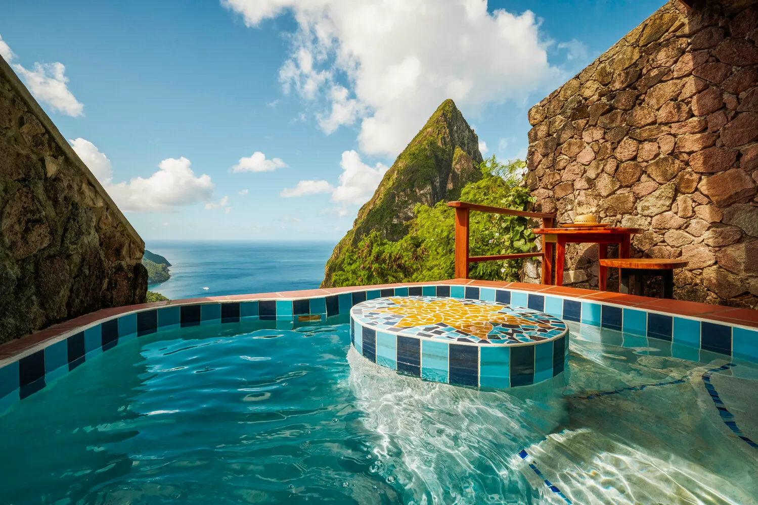 Private infinity pool overlooking the ocean at Ladera Resort, perfect for an island honeymoon or wedding.