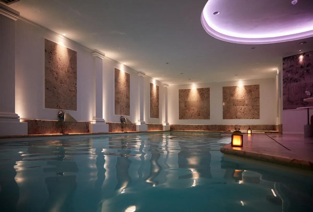 Tranquil indoor pool at Paris j'Adore Hotel & Spa, perfect for a romantic honeymoon.