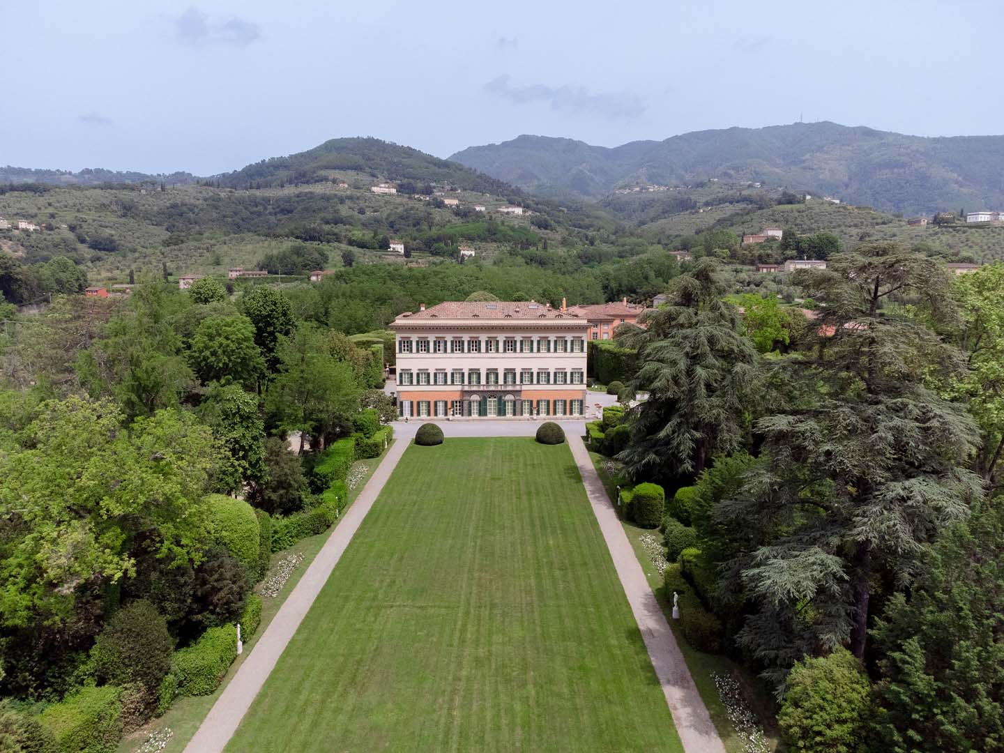 Villa Reale di Marlia surrounded by lush gardens, a perfect Tuscany destination wedding location