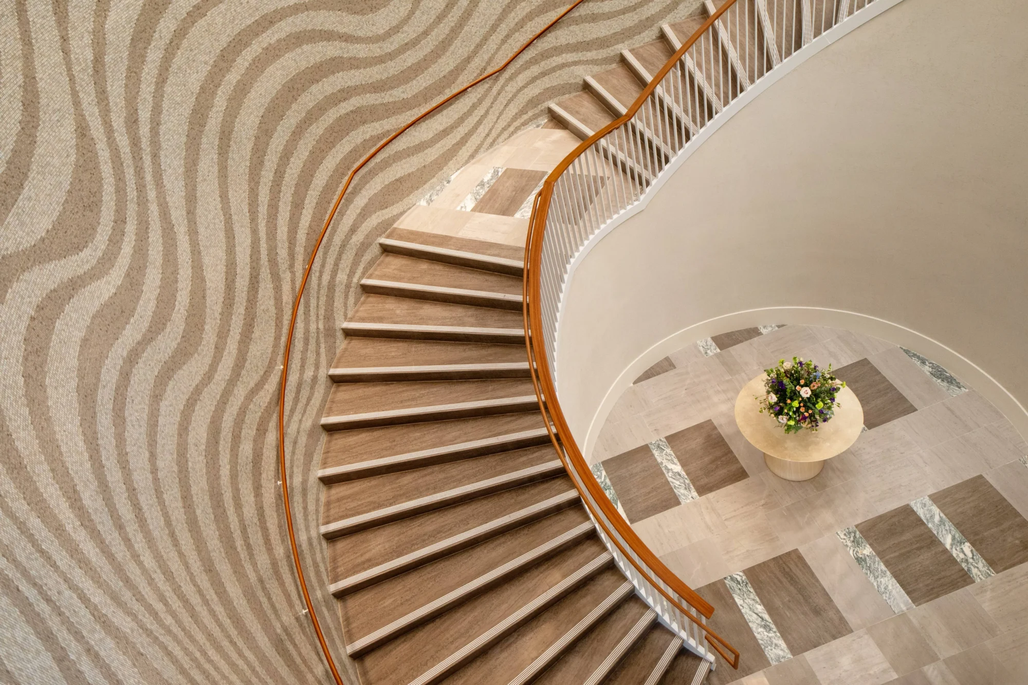 Elegant spiral staircase at Conrad Orlando wedding destination