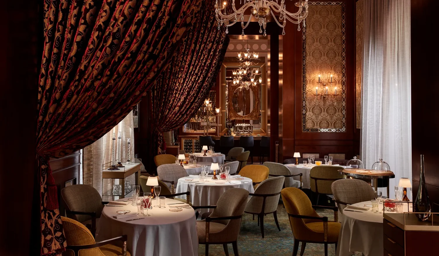 Elegant dining room at Royal Mansour Marrakech, set for a special celebration.