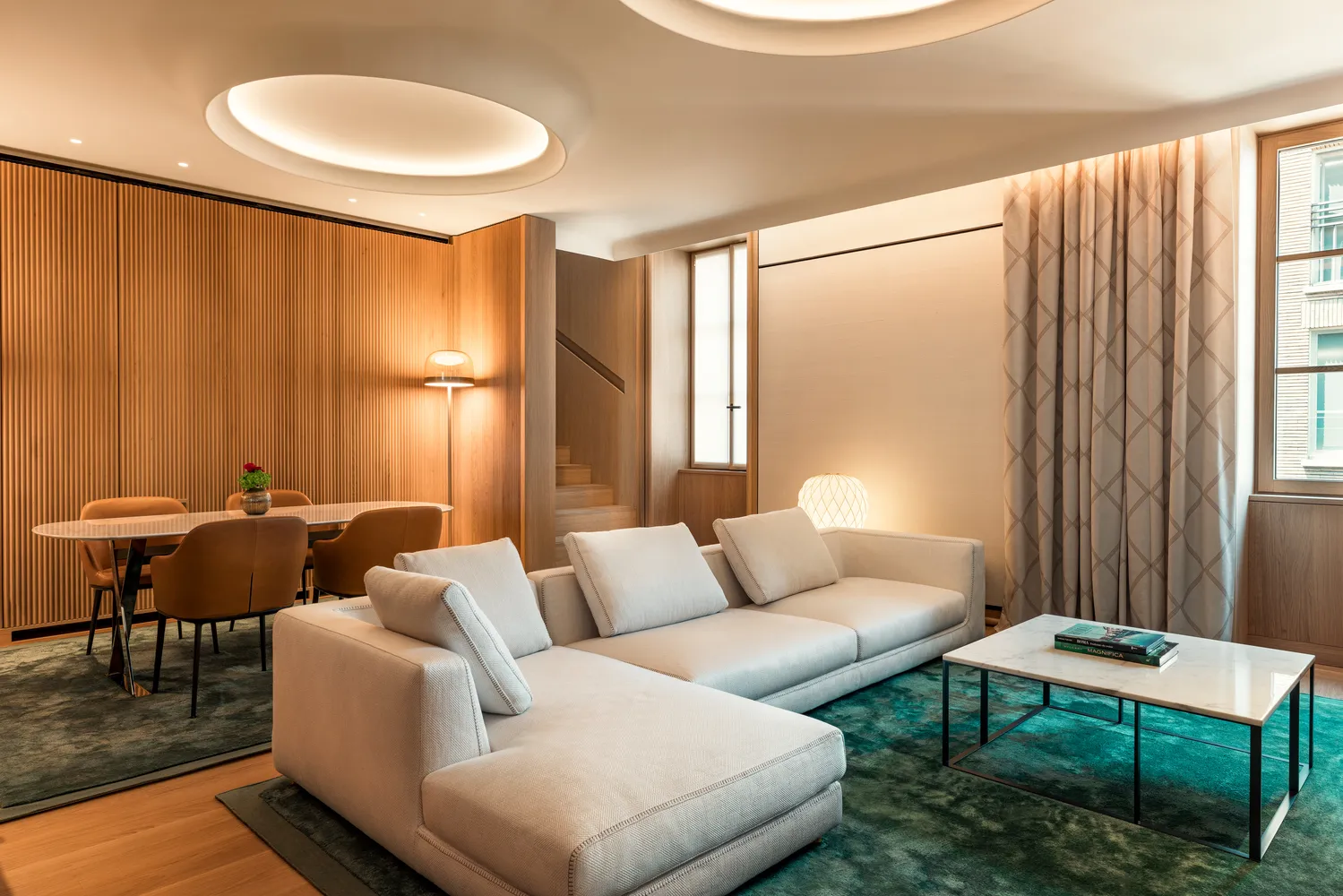 Luxurious living room in the Bvlgari Hotel Roma, perfect for a wedding reception.