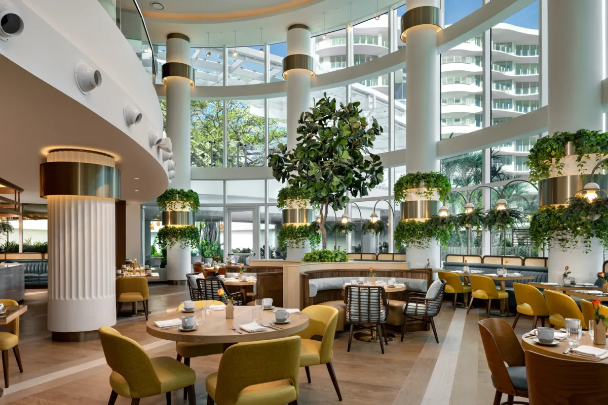 Elegant restaurant interior at Pier Sixty-Six, a Fort Lauderdale wedding venue.