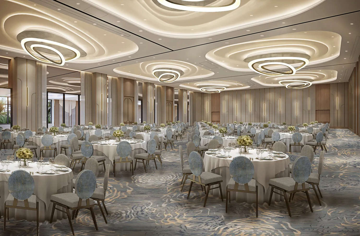 Elegant ballroom setup at Fort Lauderdale wedding venue Pier Sixty-Six