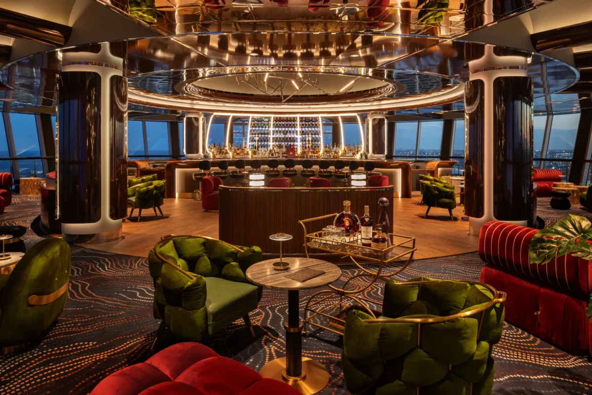Upscale bar with plush seating at Pier Sixty-Six, a Fort Lauderdale wedding venue.